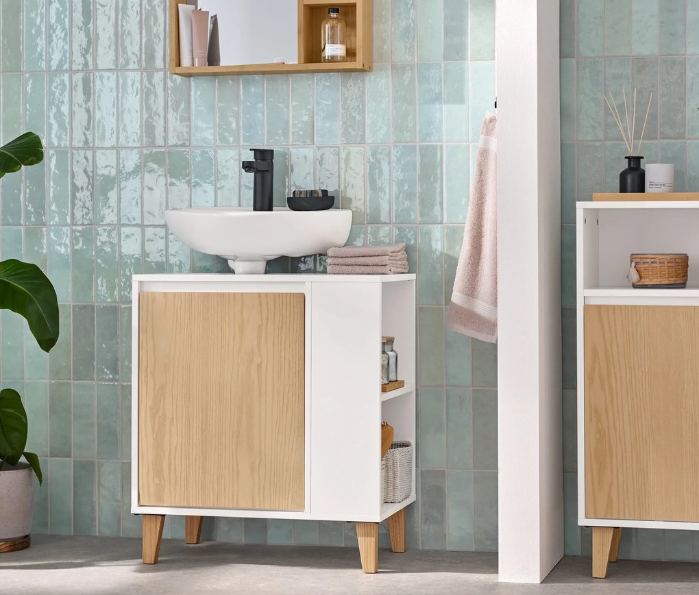 Odkladacia skrinka s 2 dvierkami a otvoreným priečinkom