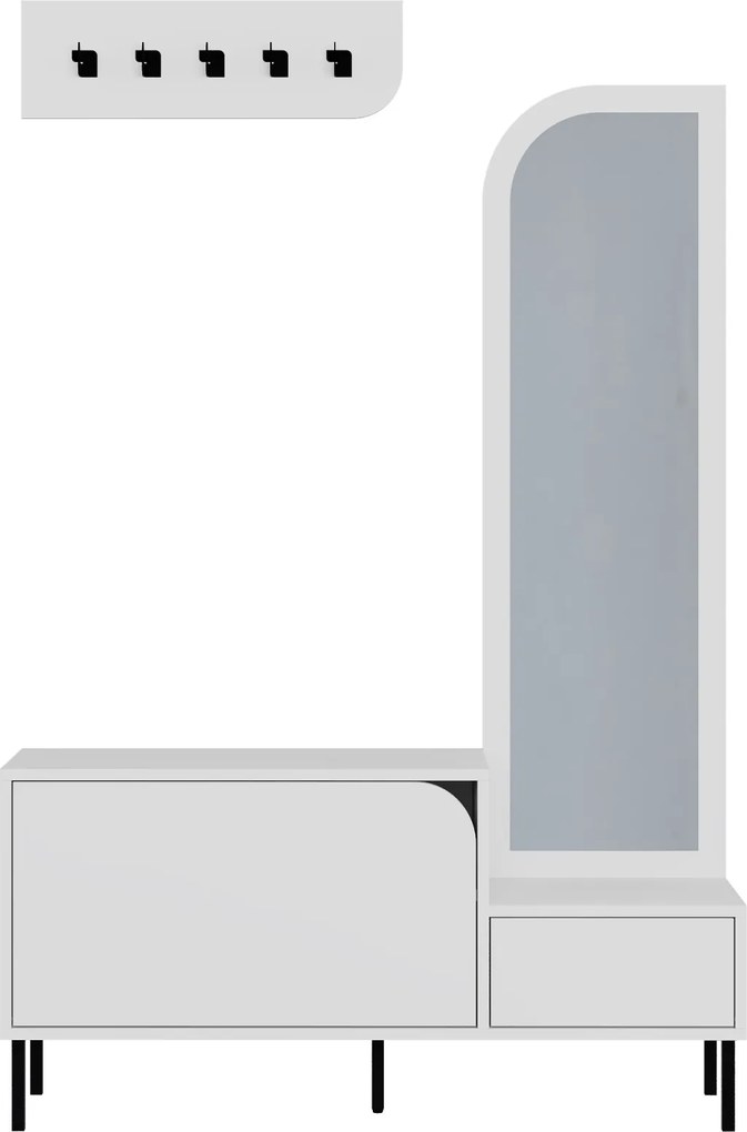 Moderná predsieňová stena Houseland Mila biela