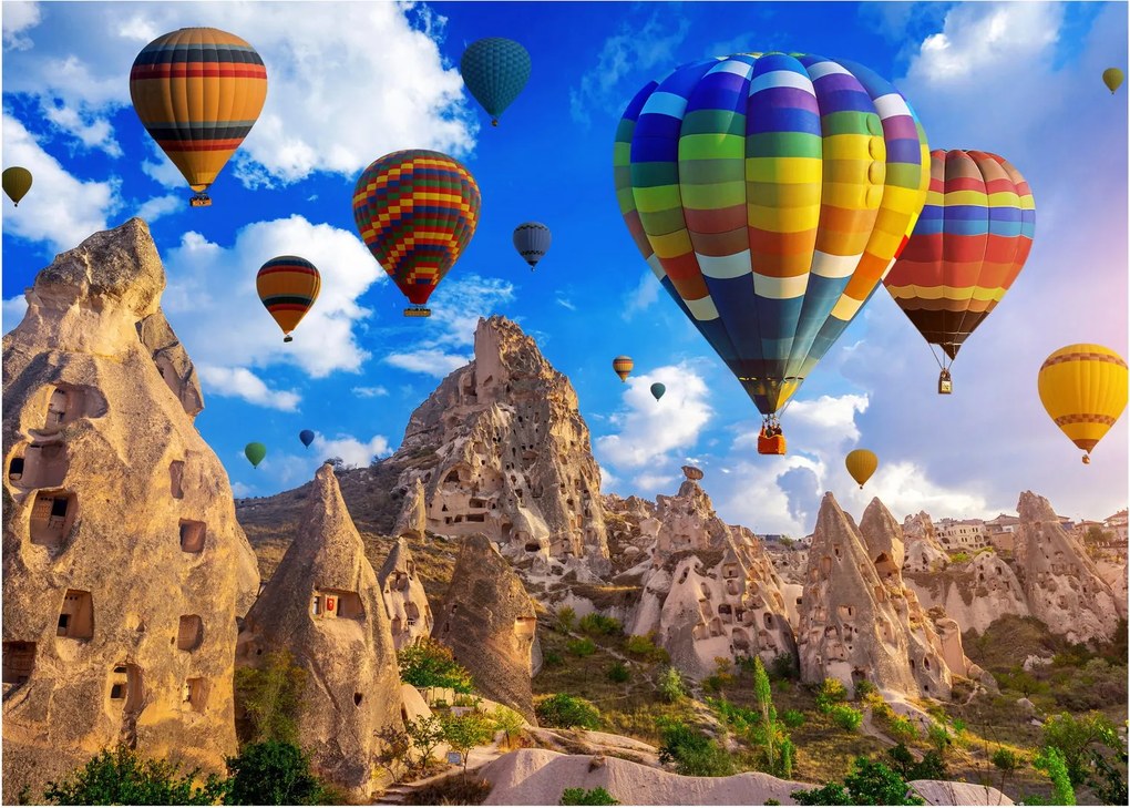 Sklenený obraz - Teplovzdušné balóny, Cappadocia, Turkey. (70x50 cm)