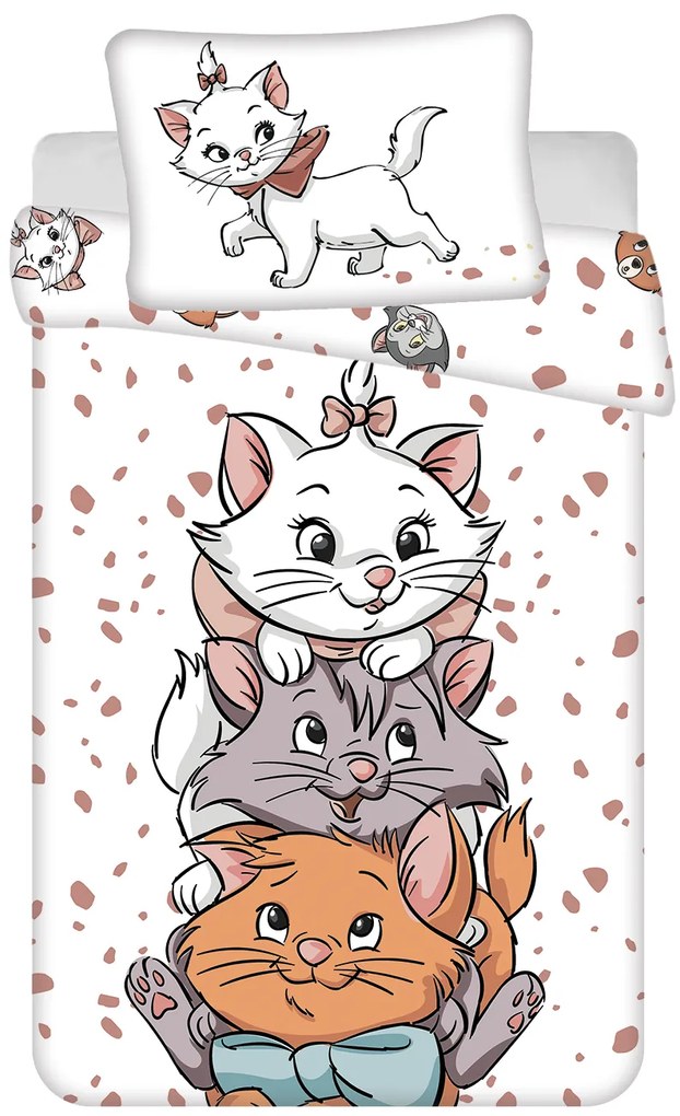 Jerry Fabrics Obliečky do postieľky 100x135 + 40x60 cm - Marie Cat "Friends"