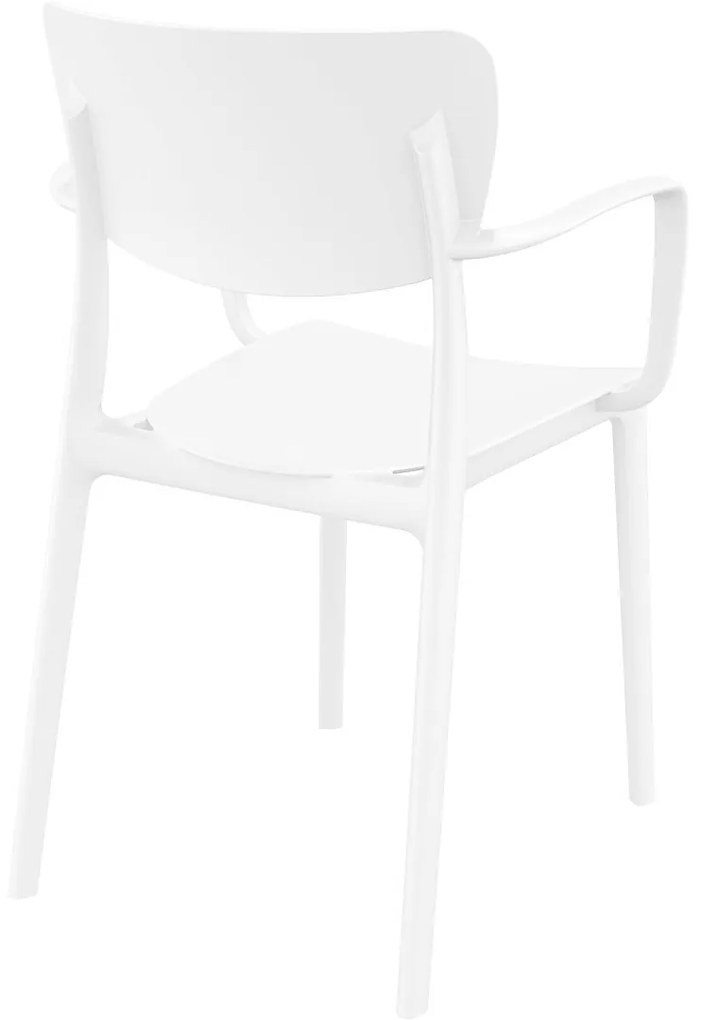 LISA záhradná stolička s podrúčkami white