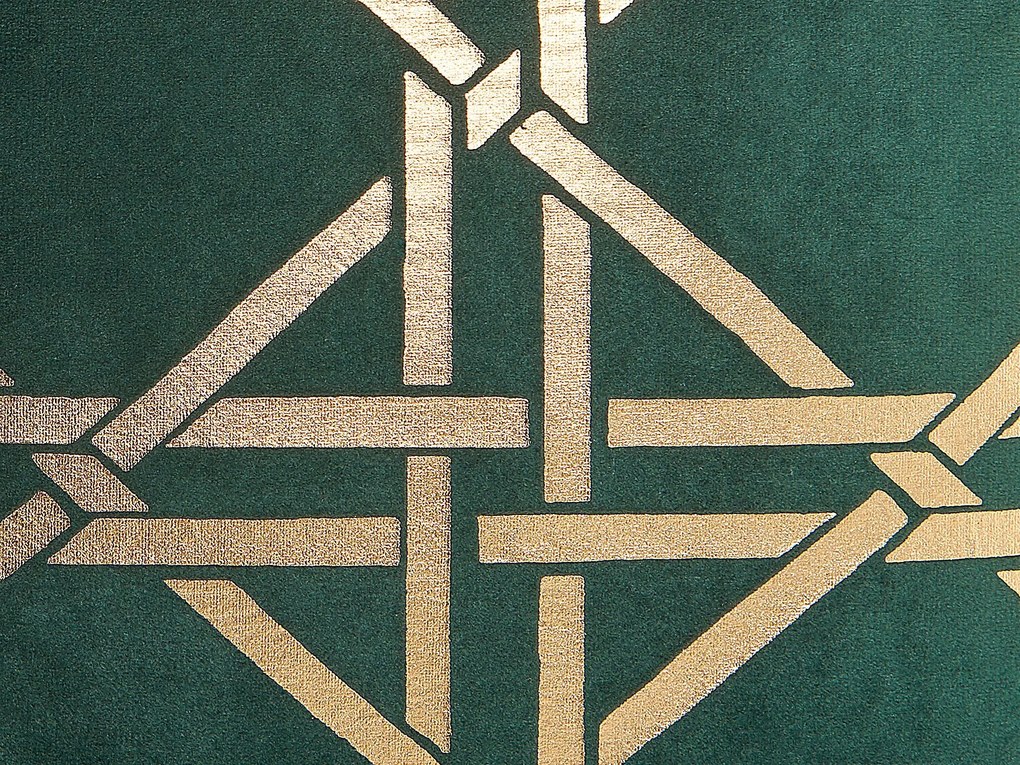 Sada 2 vankúšov s geometrickým vzorom 45 x 45 cm zelená / zlatá CASSIA Beliani