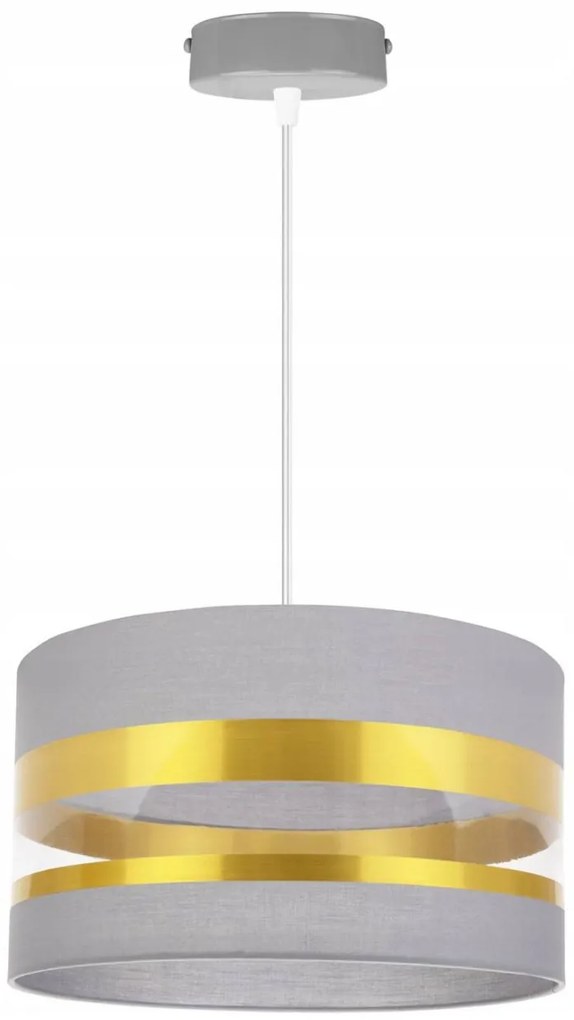 Závesné svietidlo Intense Gold, 1x textilné tienidlo (výber zo 6 farieb), (výber z 3 farieb konštrukcie), (fi 35cm)