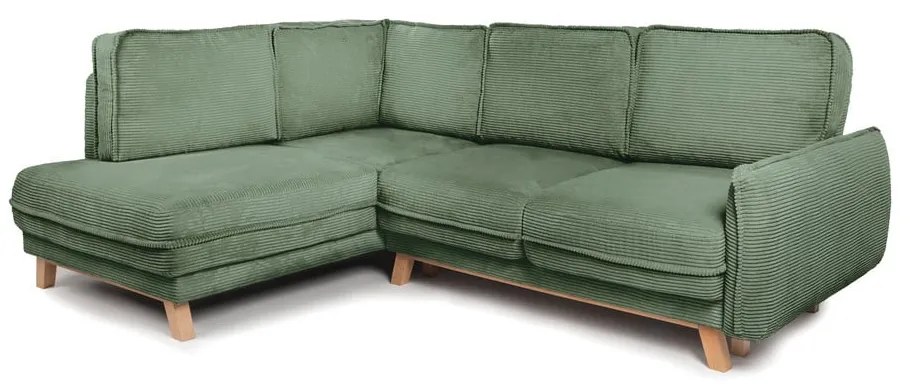 Svetlozelená menčestrová rozkladacia rohová pohovka (ľavý roh) Tori – Bonami Selection