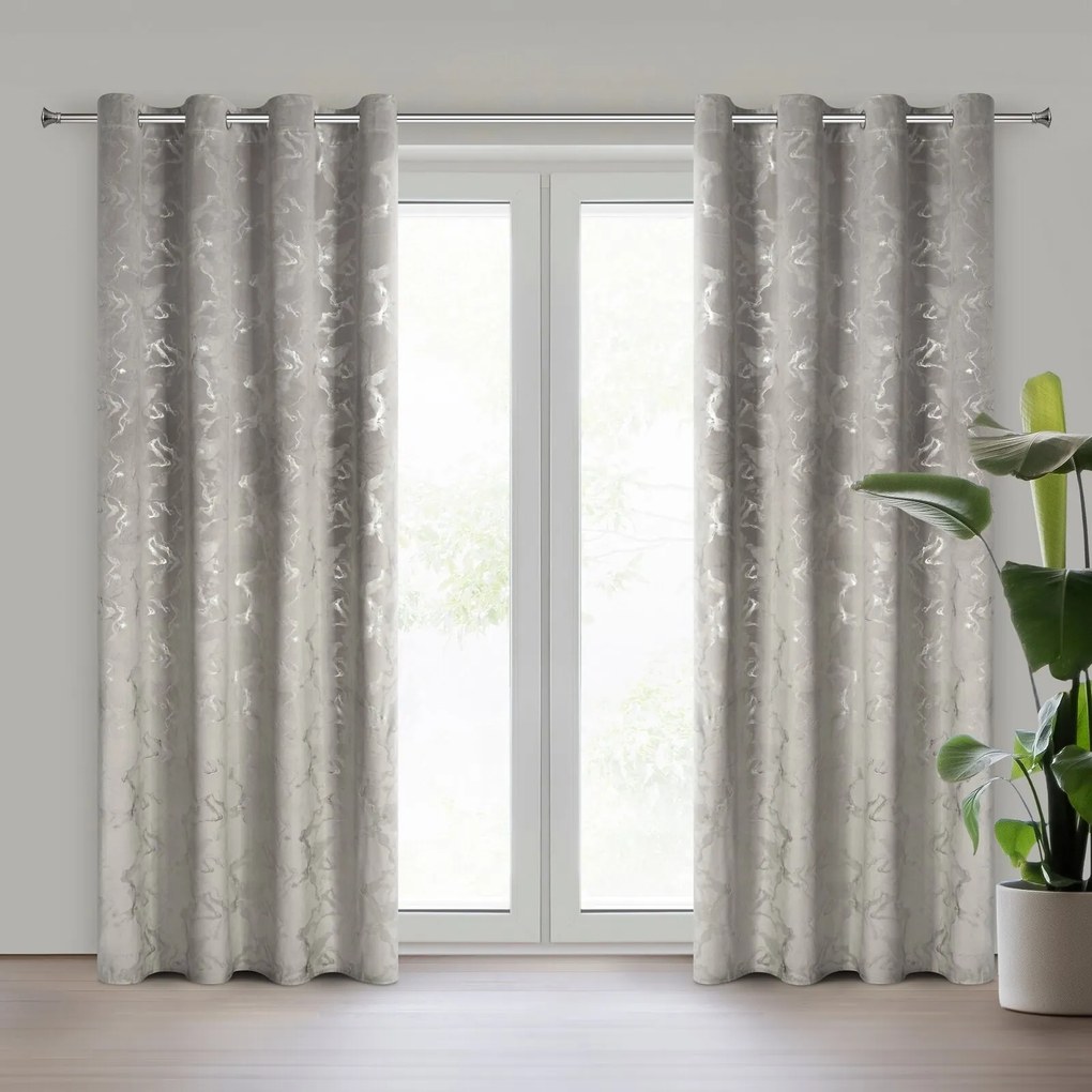 ZATEMŇOVACÍ ZÁVES NA KRÚŽKOCH RAJA 140X250 CM VZOROVANÁ