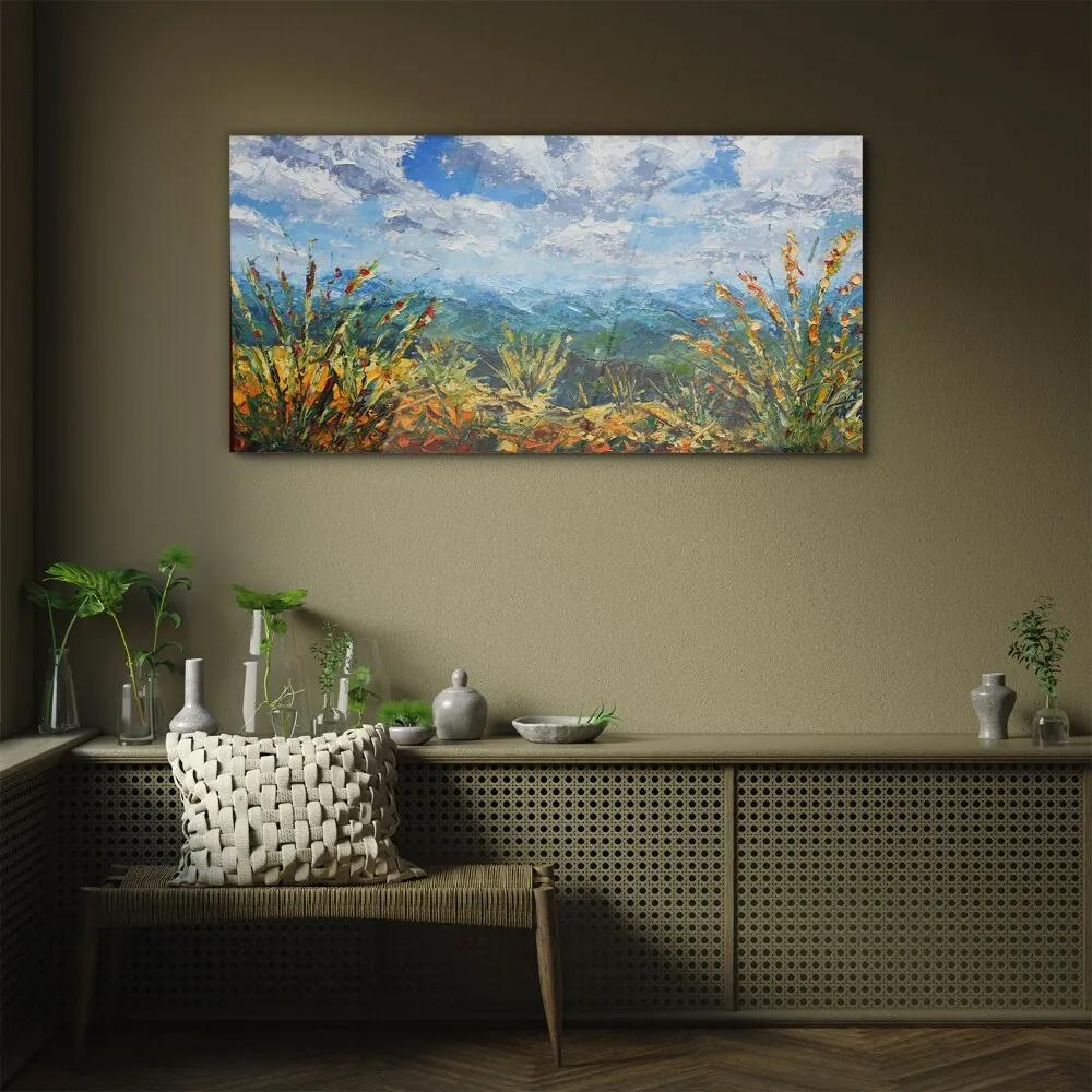 Skleneny obraz Abstrakcie mraky hory