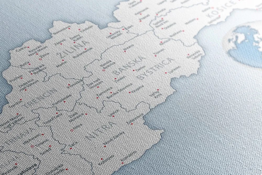 Obraz podrobná mapa Slovenska