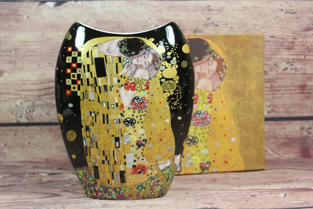 Keramická váza (GUSTAV KLIMT) v darčekovej krabici - čierna (v. 20cm) |  BIANO