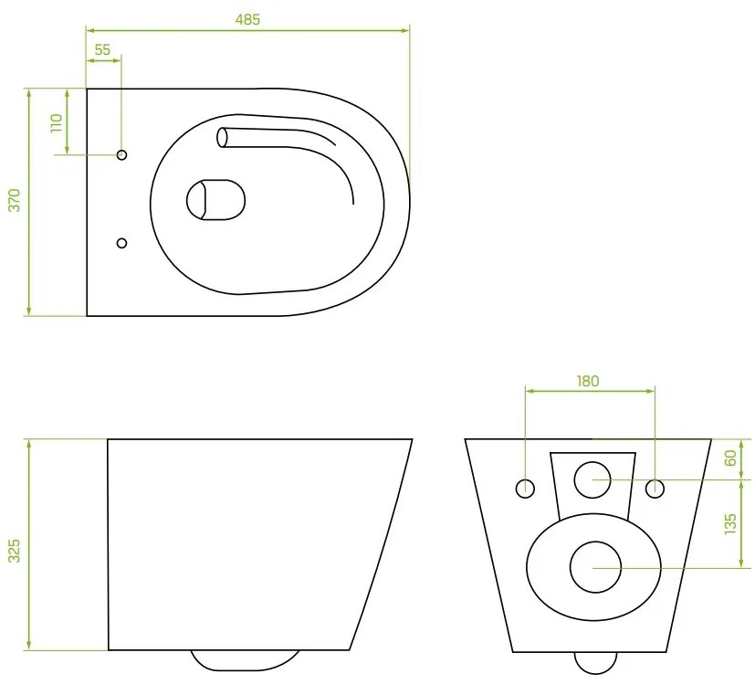 Laveo Jari Cycleon, závesné WC s vírivým systémom CycleOn 485x370x325 mm + toaletné sedadlo, biela, LAV-VMJ_609S