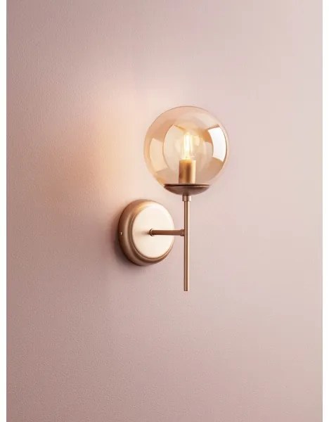 Redo 01-2942 - Nástenné svietidlo MUNDI 1xE14/28W/230V meď/dymové