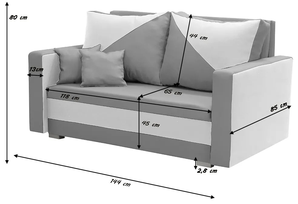 Dvojmiestna rozkladacia pohovka ASTRA1 Béžová/hnedá
