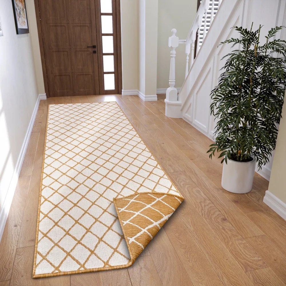 NORTHRUGS - Hanse Home koberce Kusový koberec Twin-Wendeteppiche 105793 Ochre – na von aj na doma - 120x170 cm