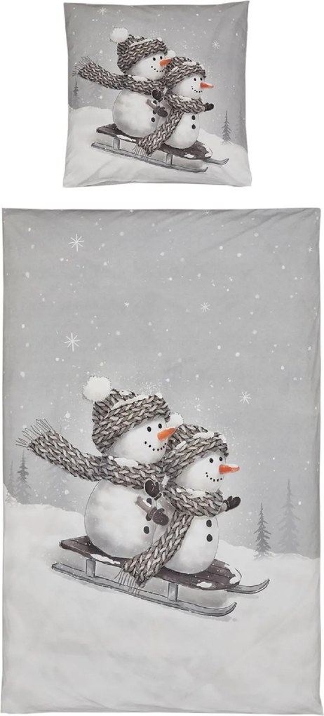 3D obliečky z Renforcé bavlny FROSTY sivé, 100% bavlna Rozmer obliečky: 80 x 80 cm | 135 x 200 cm