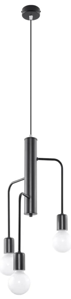 Luster Duomo 3, čierne telo svietidla, m