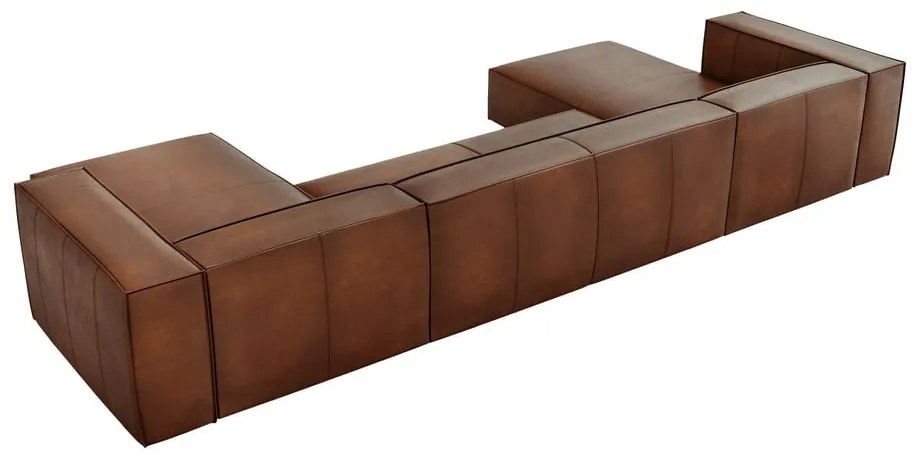Koňakovohnedá kožená rohová pohovka (do "U") Madame - Windsor &amp; Co Sofas