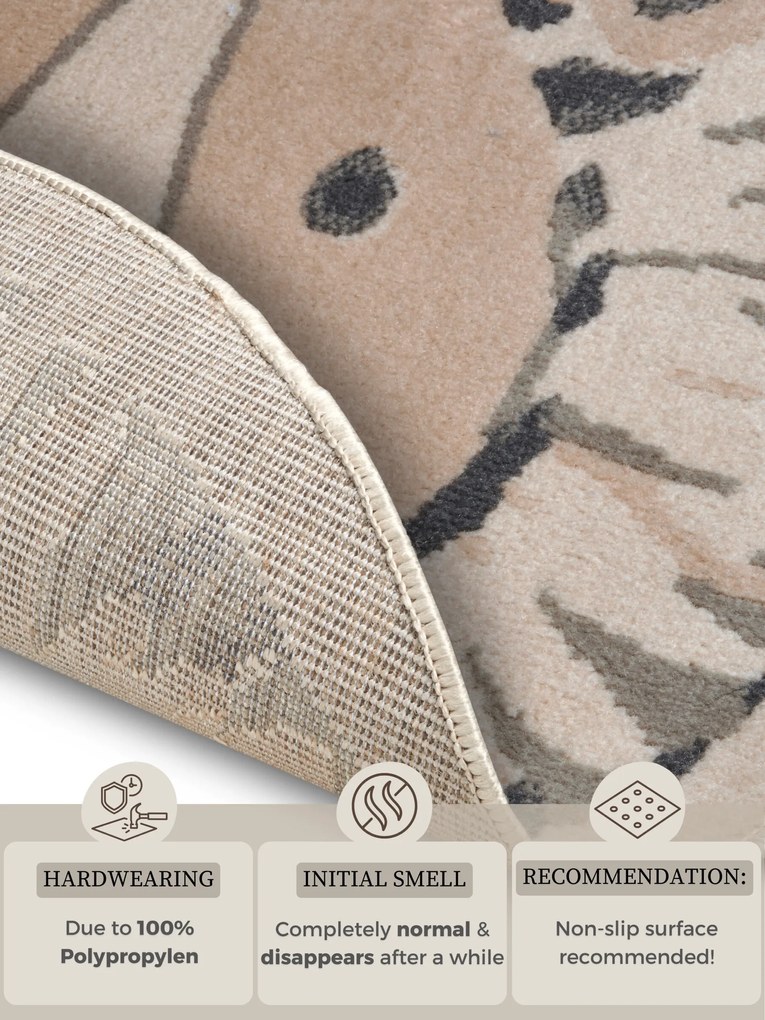 Hanse Home, Detský koberček Adventures 105966 Cream Grey kruh, 140x140 (priemer) kruh, šedá, detská izba