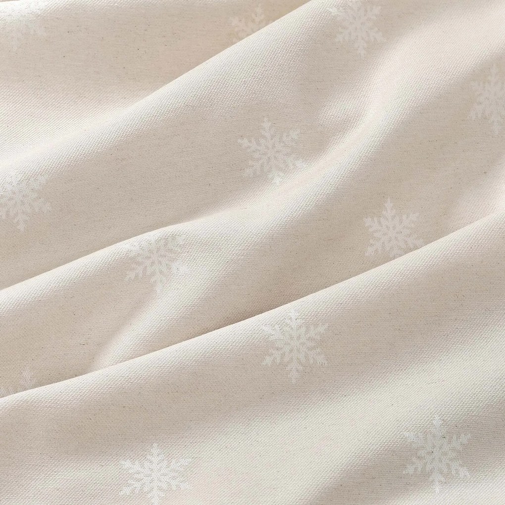 Goldea dekoračná obliečka na vankúš natura – snehové vločky na režnej 45 x 45 cm