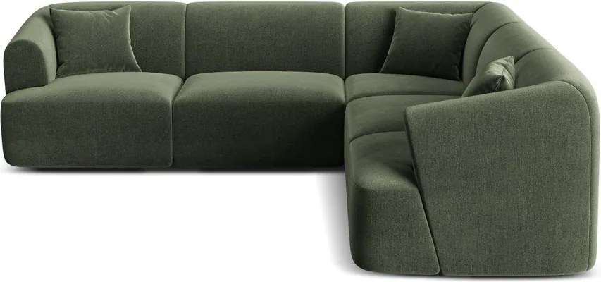 Zelená zamatová rohová pohovka Campi – Cosmopolitan Design