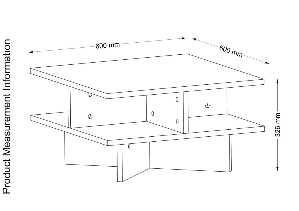 Dizajnový konferenčný stolík Xakery 60 cm orech biely