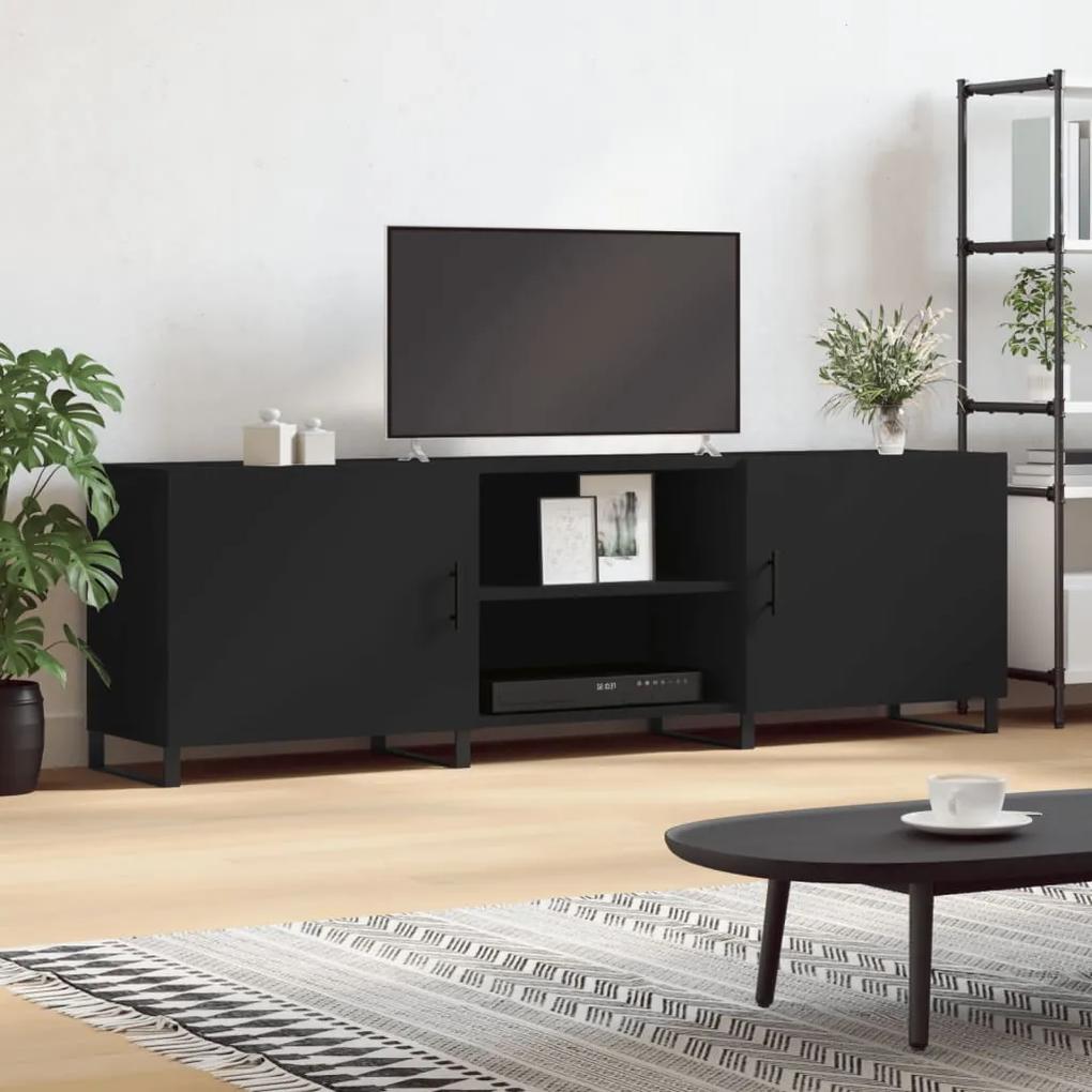 TV skrinka čierna 150x30x50 cm kompozitné drevo 829117