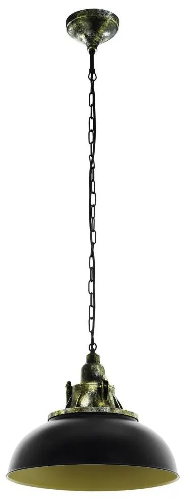 Eglo 79463 - Luster na reťazi PETRITOLI 1xE27/60W/230V čierna