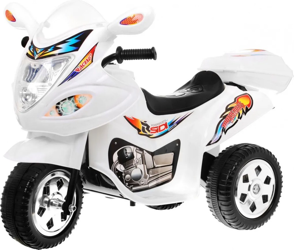 Ramiz Detská elektrická trojkolka motorka BJX-088 biela + zvuky + svetlá