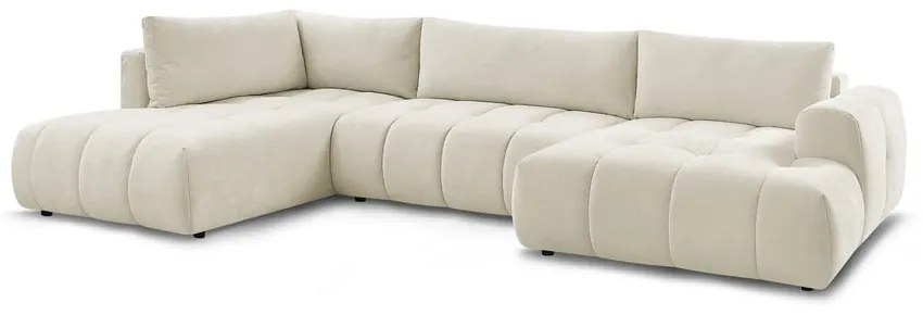 Béžová rozkladacia/s úložným priestorom rohová pohovka (ľavý roh/do tvaru "U") Fuji – Bobochic Paris