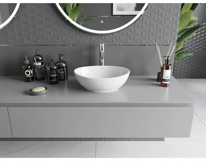 Mexen Elza, umývadlo na dosku 40x34 cm, biela lesklá, 21014000