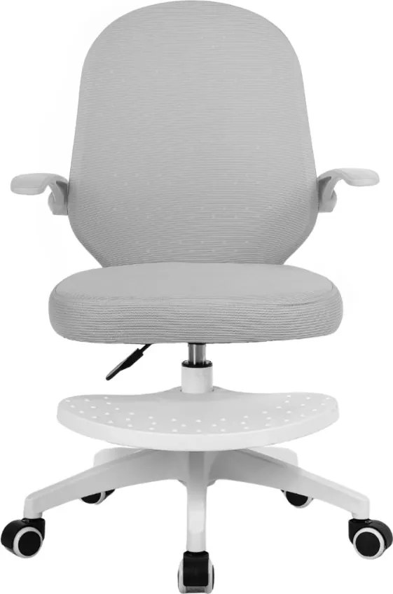 Detská otočná stolička Neoseat JUNI 012 s podnožou — látka, sivá