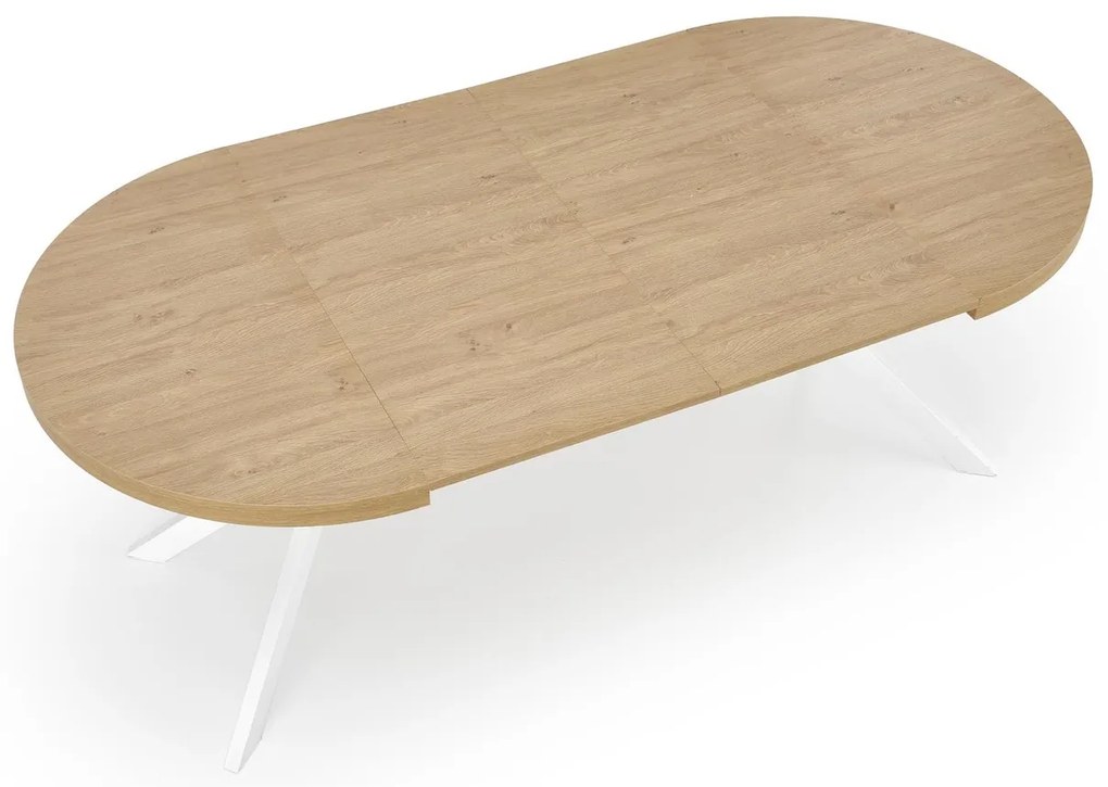 Jedálenský rozkladací stôl PERONI 100/250 cm dub craft zlatý/biely