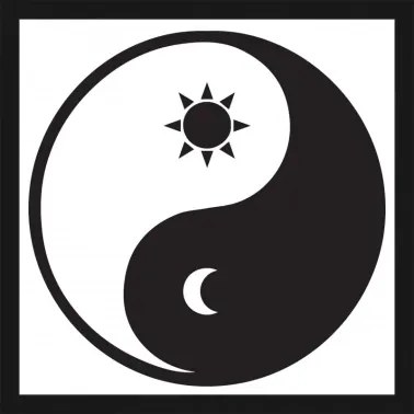 Rámovaný obraz Jin a jang (deň a noc), 30x30 cm%