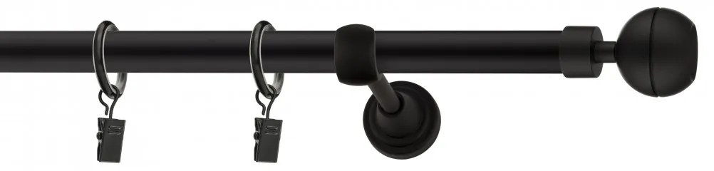 Dekorstudio Garniža jednoradová Guľa OPTIC čierna matná 19mm Dĺžka: 320cm, Typ uchytenia: Držiak modern, Typ príslušenstva: Bez príslušenstva