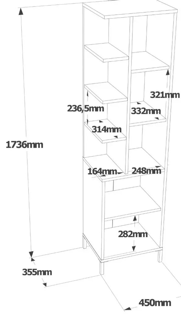 Kúpeľňová skrinka Houseland Vitale 01 biela/dub Wotan