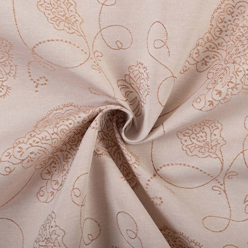 Biante Teflónový behúň na stôl TF-129 Hnedé kvetované ornamenty na sivobéžovom 45x160 cm