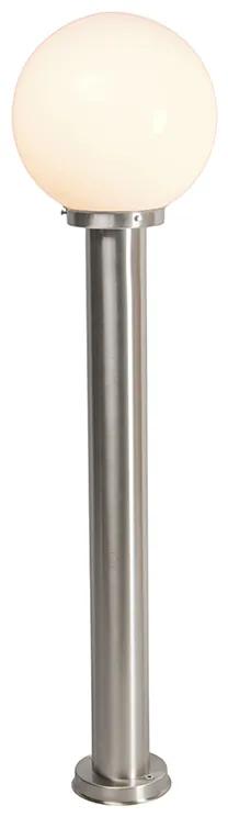 Moderná vonkajšia stĺpová lampa z ocele nerezová oceľ 100 cm - Sfera