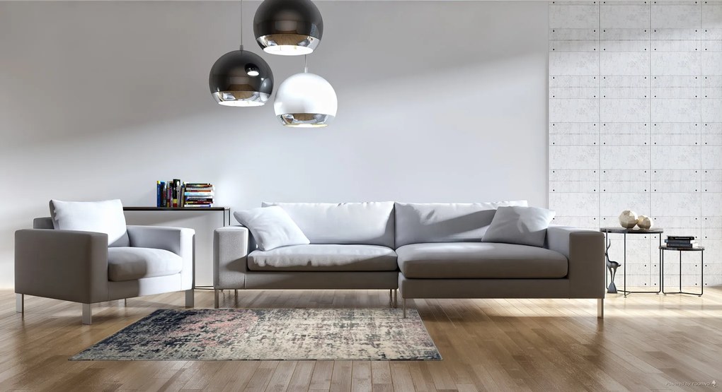 Alfa Carpets, Kusový koberec Beton powder pink, 80x150, ružová, chodba / predsieň