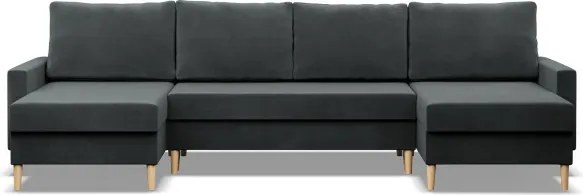 Sedacia súprava BLANK Elegant v tvare U tmavosivá