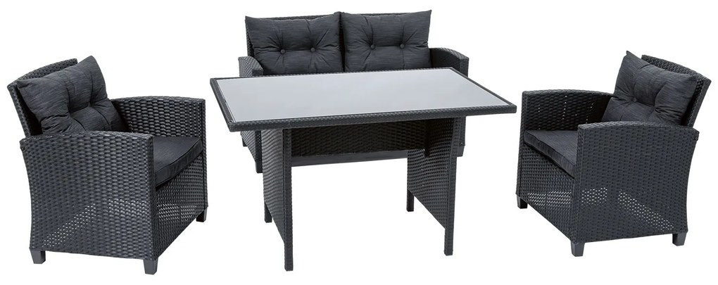 Livarno home Sedacia súprava, 4-dielna, antracitová (850000245)