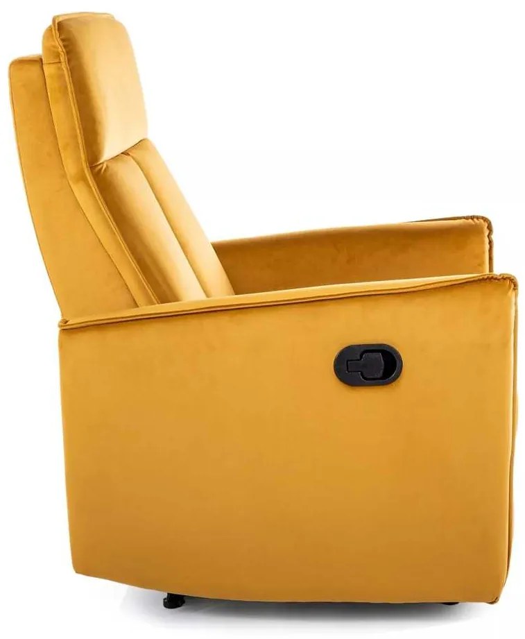Polohovacie kreslo Maxime Velvet, žltá