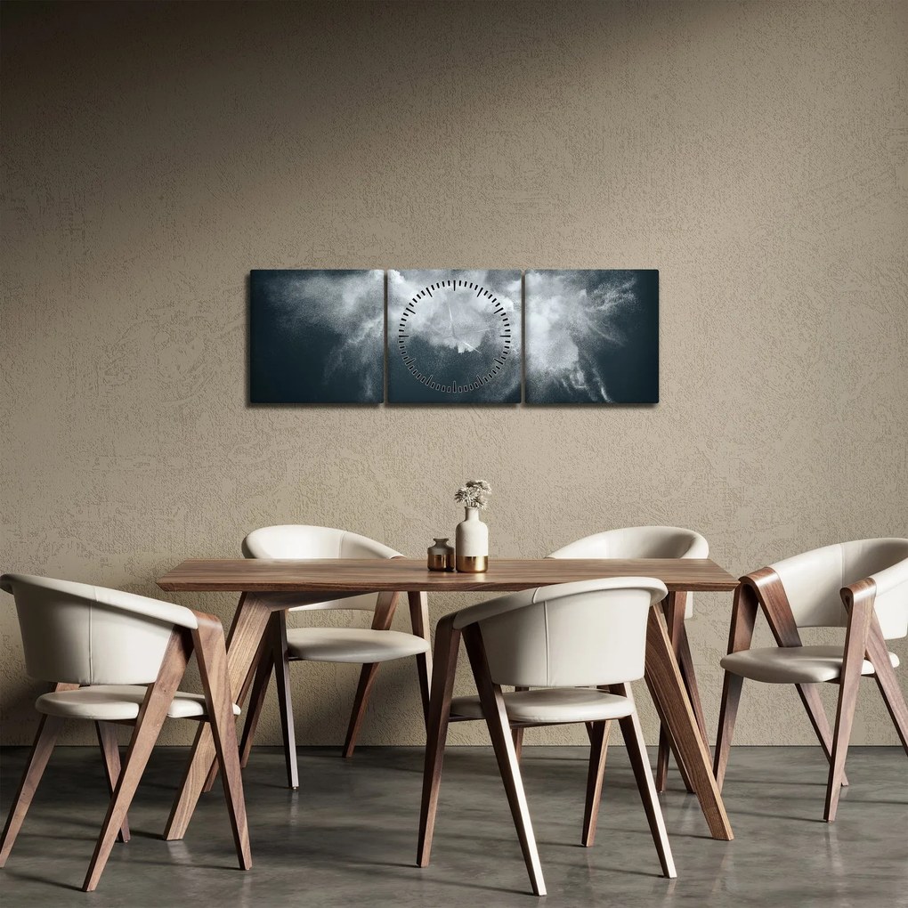 Obraz abstrakcie (s hodinami) (90x30 cm)