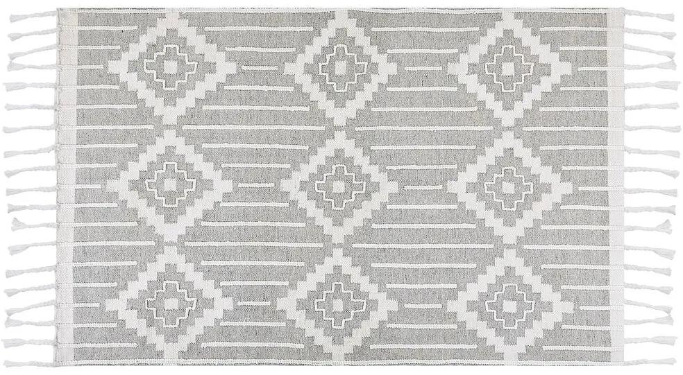 Vonkajší koberec 140 x 200 cm sivá/biela TABIAT Beliani