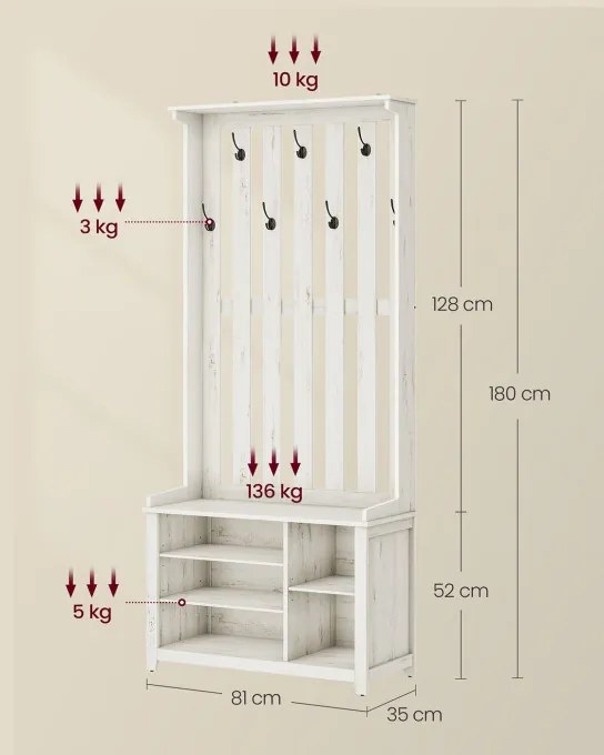 Vešiakový stojan s botníkom HSR414W01
