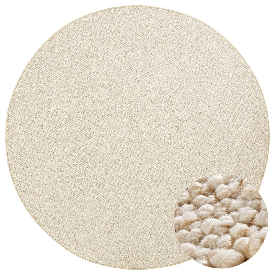 Krémový okrúhly koberec ø 200 cm Wolly – BT Carpet