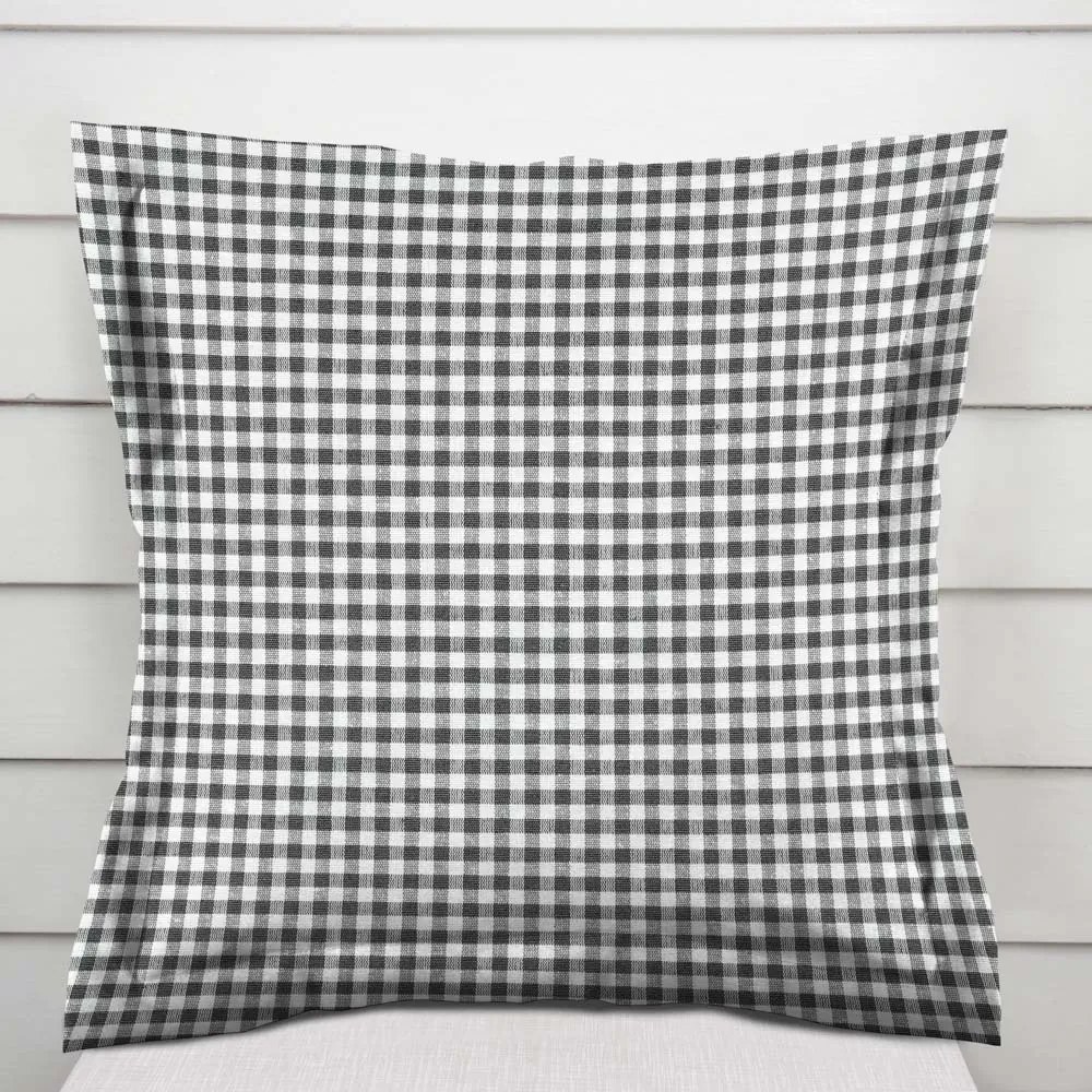 Biante Dekoračná obliečka na vankúš s lemom Rebeka RE-012 Sivo-biela kocka malá 45 x 45 cm