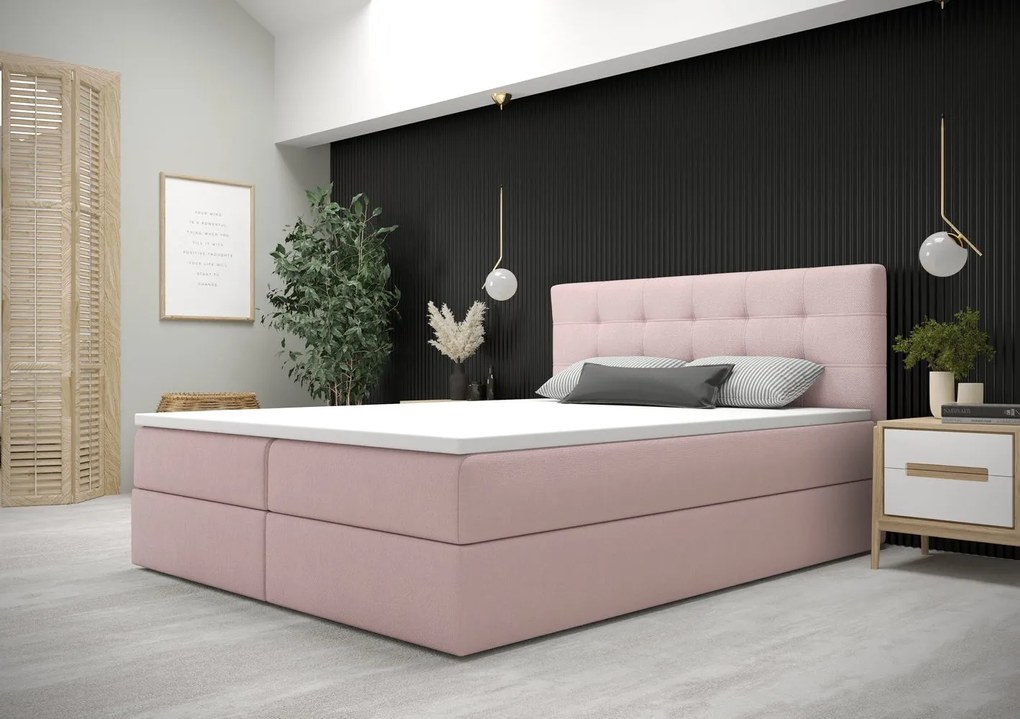 Moderná posteľ s úložným priestorom 140x200 STIG 5 - ružová