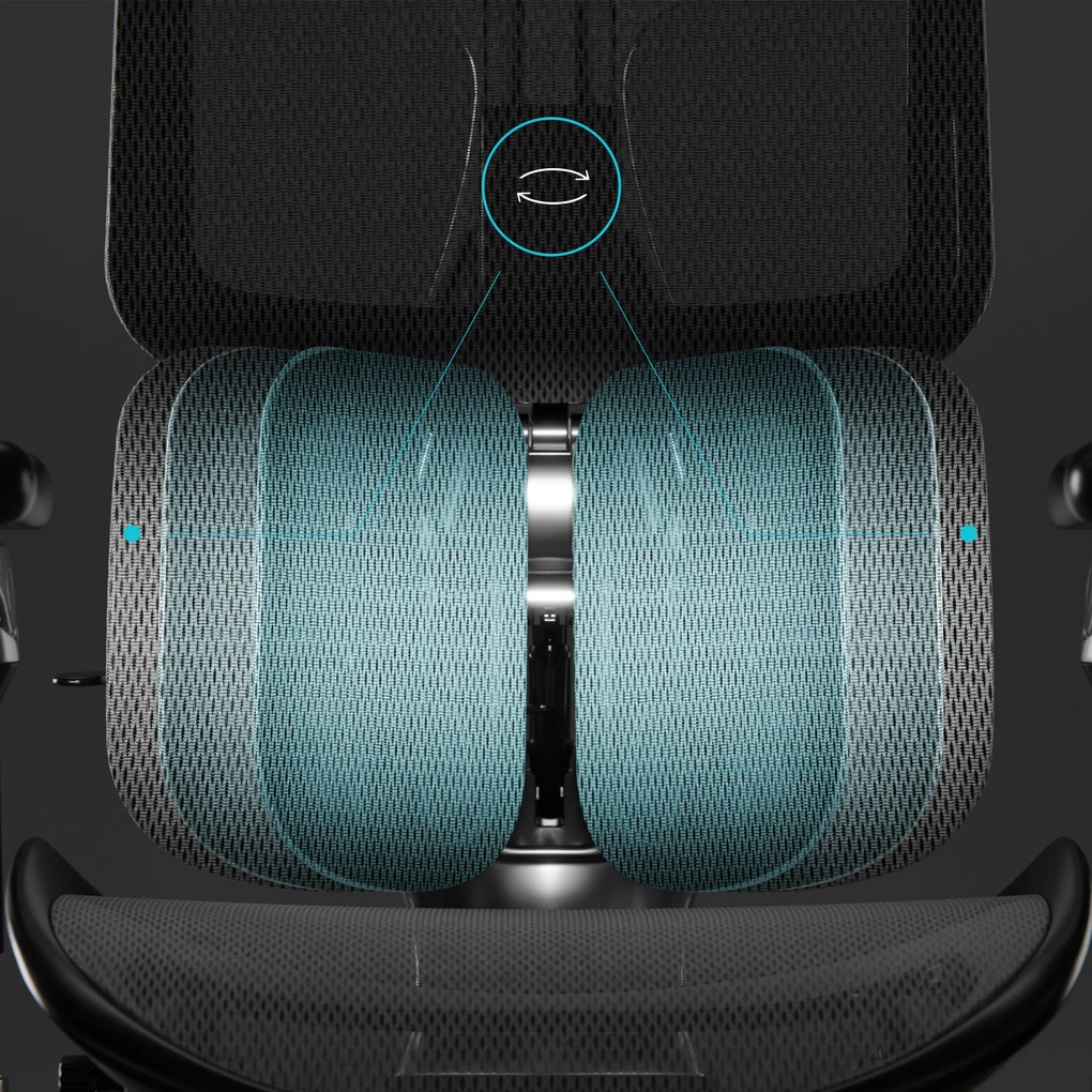 Ergonomické kancelárske kreslo V-Kinetic, čierne