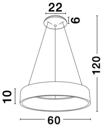 Moderný luster Rando 60 3000K biele