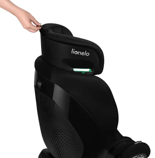 Lionelo - Otočná autosedačka so základňou LAVENDER i-Size 76-150 cm Čierny karbón