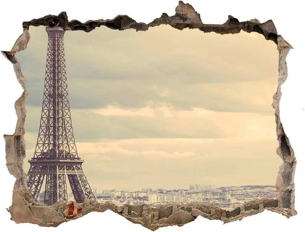 Fototapeta díra na zeď 3D Eiffelova věž Paříž WallHole-95x64-kamien-67211214