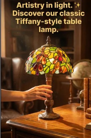 Lampa do oývačky tiffany WINE 35*20